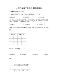 小学六年级下册数学 期末测试卷精品【夺冠】