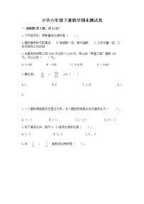 小学六年级下册数学期末测试卷附完整答案【网校专用】