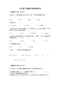 六年级下册数学期末测试卷附答案(综合卷)
