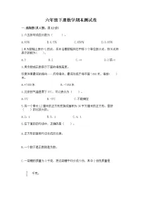 六年级下册数学期末测试卷含完整答案【历年真题】