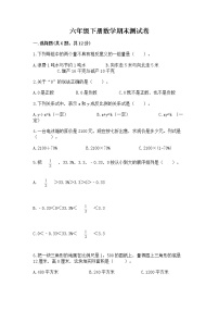 六年级下册数学期末测试卷附参考答案（轻巧夺冠）