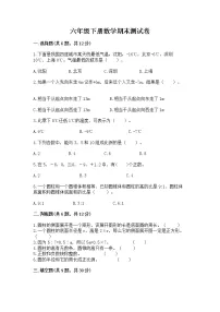 六年级下册数学期末测试卷含答案(巩固)