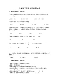 六年级下册数学期末测试卷及完整答案【易错题】