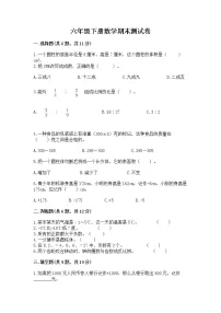 六年级下册数学期末测试卷及完整答案(易错题)
