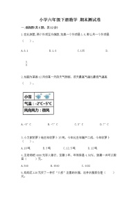 小学六年级下册数学 期末测试卷（考试直接用）