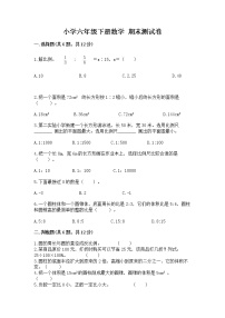 小学六年级下册数学 期末测试卷ab卷