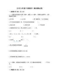 小学六年级下册数学 期末测试卷【最新】