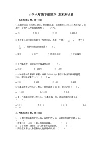 小学六年级下册数学 期末测试卷带精品答案