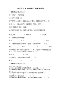 小学六年级下册数学 期末测试卷（综合卷）