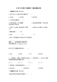 小学六年级下册数学 期末测试卷附答案（精练）