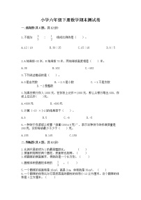 小学六年级下册数学期末测试卷附答案(名师推荐)