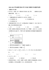 六年级下册数学试题 - 期中考试卷 西师大版（含解析)-1