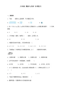 六年级数学下册+图形与几何专项复习-3(无答案)+人教版