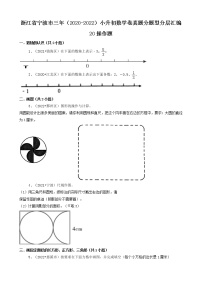 浙江省宁波市三年（2020-2022）小升初数学卷真题分题型分层汇编-20操作题