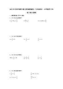 2022年分班考解分数方程真题演练（专项训练）-小学数学六年级下册人教版