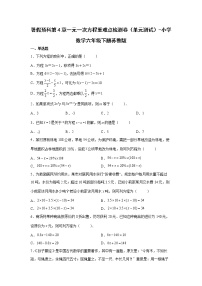 暑假预科第4章一元一次方程重难点检测卷（单元测试）-小学数学六年级下册苏教版