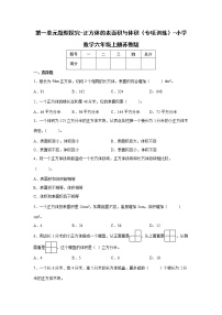 第一单元题型探究-正方体的表面积与体积（专项训练）-小学数学六年级上册苏教版