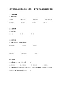 暑假 开学考易错点模拟检测卷（试题）-小学数学五年级上册苏教版