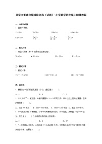 暑假 开学考重难点模拟检测卷（试题）-小学数学四年级上册苏教版