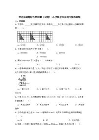 暑假 易错题综合检测卷（试题）-小学数学四年级下册苏教版