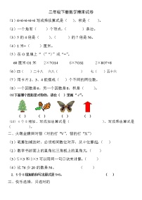人教版小学二年级下册数学期末冲刺卷