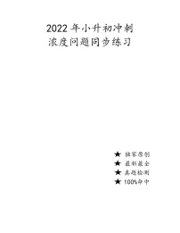 2022年小升初冲刺浓度问题