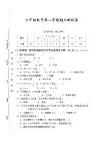 北师大版数学六年级下册 期末测试卷（含答案）