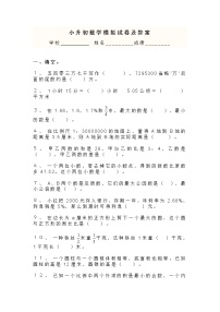 人教版小升初数学模拟精品试卷（有答案）