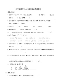 西师大版数学五年级上册期末 综合测试题（一）