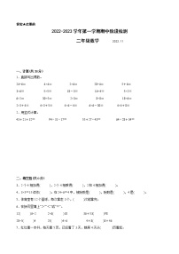 江苏省南京地区专版2022-2023学年二年级上学期数学期中阶段检测卷（有答案）