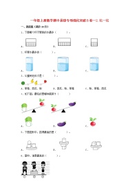 【期中专项】苏教版数学一年级上册期中 易错专项强化突破B卷—2.比一比 （含解析）