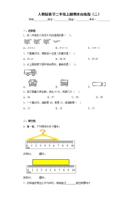 人教版数学二年级上册期末自练题（三）