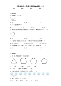 人教版数学二年级上册期末自练题（二）