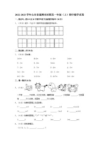 山东省淄博市沂源县2022-2023学年一年级上学期期中数学试卷（含答案）