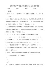 北师大版六年级数学下册期末拔尖培优测试卷（含答案）