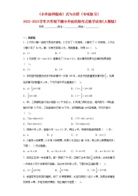 （小升初押题卷）式与方程（专项复习）-最新六年级下册小升初高频考点数学试卷（人教版）