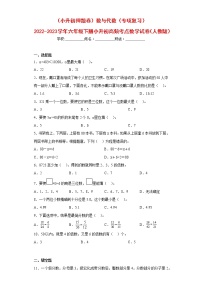 （小升初押题卷）数与代数（专项复习）-最新六年级下册小升初高频考点数学试卷（人教版）