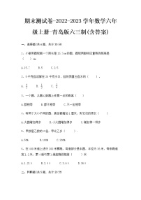 【期末冲刺】2022-2023学年青岛版（六三学制）数学六年级上册-期末测试卷2（含答案）