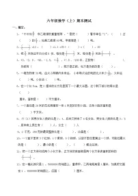 人教版数学六年级上册期末测试卷