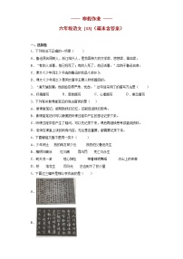 六年级语文上册   寒假作业 (13) [人教部编版