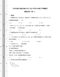 【小升初】西师大版2022-2023学年六年级下学期数学模拟试卷2套（含解析）