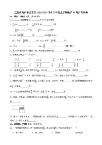 江苏省南京市江宁区2022-2023学年六年级上学期数学11月月考试卷