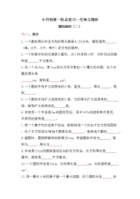 圆的面积（二）-小升初六年级数学下册第一轮总复习人教版