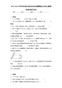 2022-2023学年河北省石家庄市高邑县冀教版五年级上册期末测试数学试卷（含答案）