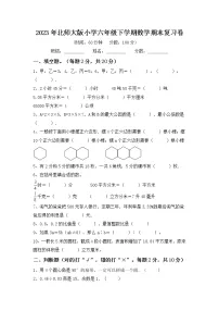 2023北师大版六年级期末复习数学试卷下册(附答案)