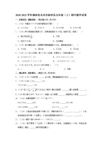 2020-2021学年湖南省永州市新田县五年级（上）期中数学试卷