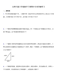 北师大版六年级数学下册期中专项练习题-解答题（含答案）