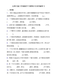 北师大版六年级数学下册期中专项练习题-填空题（含答案）