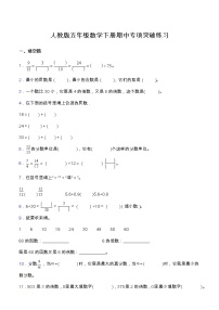 【专项突破】人教版五年级数学下册期中专项突破练习-填空题