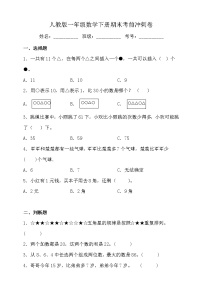 人教版一年级数学下册期末考前冲刺卷（二）（含答案）